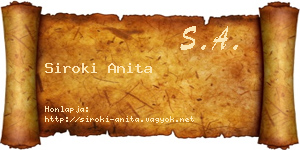 Siroki Anita névjegykártya