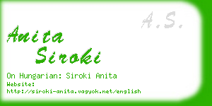 anita siroki business card